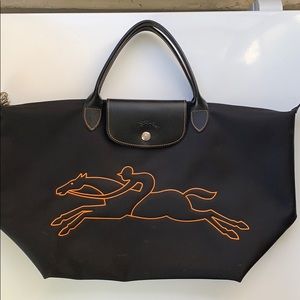 Longchamp Le Pliage Black With Logo